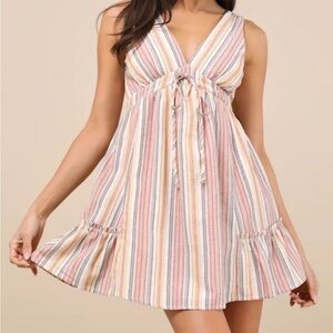 Lulu's Multicolor Striped Mini Dress